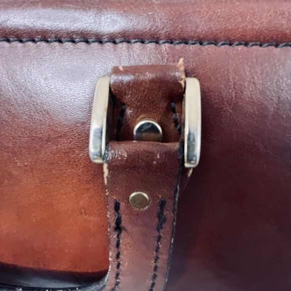 VTG 70s 80s Crouch & Fitzgerald Cognac Leather Document Holder Briefcase Wall St - Picture 11 of 16